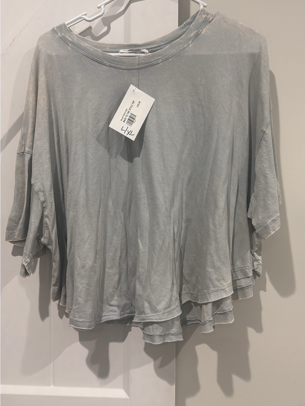 Zenana cropped acid wash tee